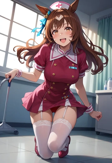 umamusume,satono_diamond_(umamusume),nurse,stockings,sexy,panties  - AI generated anime art