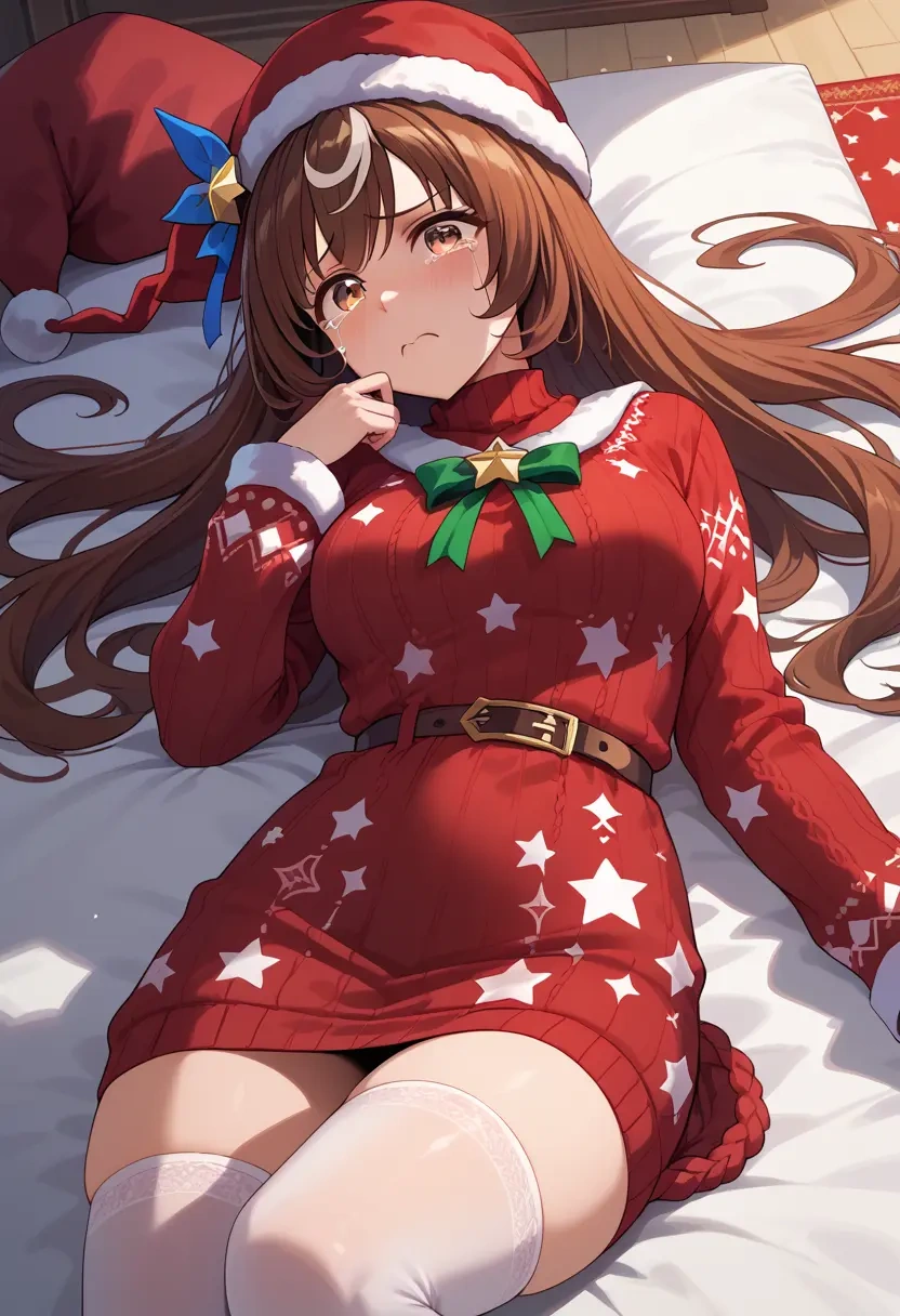 umamusume,satono_diamond_(umamusume),Christmas,sweater dress,stockings  - 