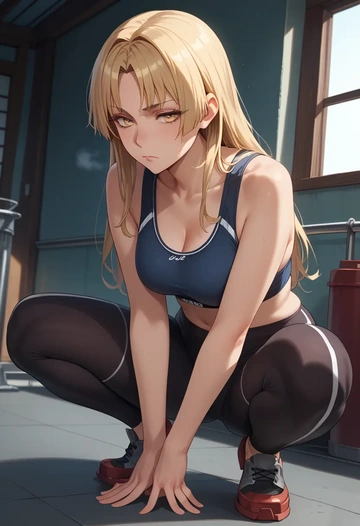 kantai_collection,satsuki_(kancolle),yoga shorts, bra  - AI generated anime art