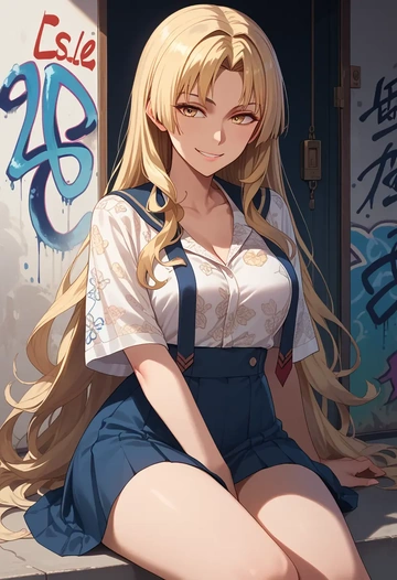 kantai_collection,satsuki_(kancolle),silk graffiti shirt,dolphin shorts  - AI generated anime art