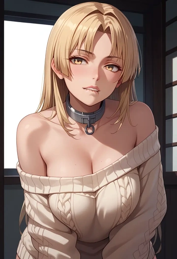 kantai_collection,satsuki_(kancolle),sweater,off-shoulder,collar  - AI generated anime art