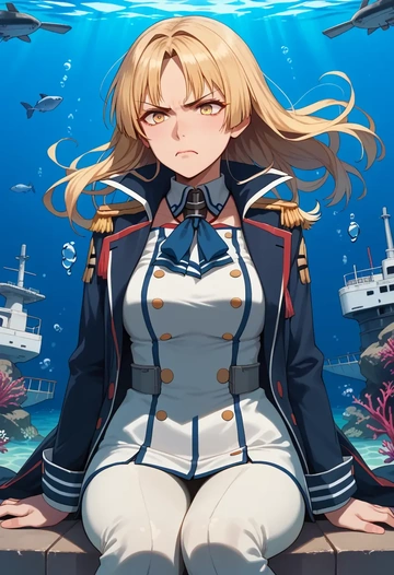 kantai_collection,satsuki_(kancolle),coat,fur-collar,tailored trousers  - AI generated anime art