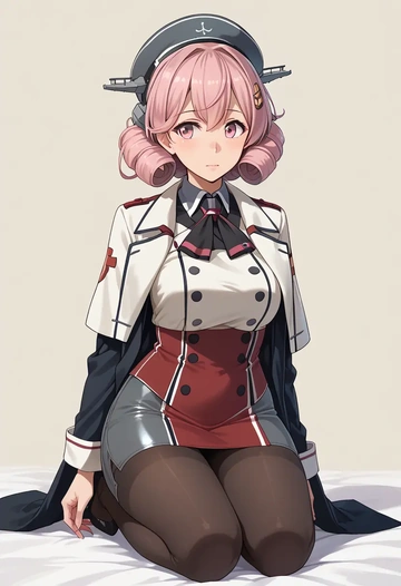 kantai_collection,sazanami_(kancolle),coat,long,double-breasted,pencil skirt  - AI generated anime art