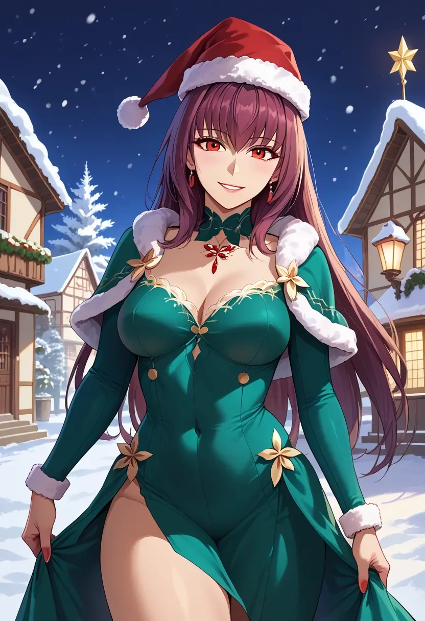 fate_(series),scathach_(fate),Christmas,dress  - 