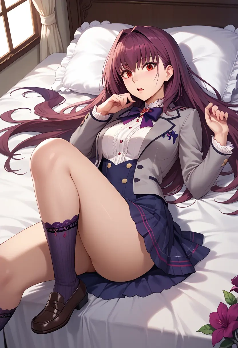 fate_(series),scathach_(fate),winter,student uniform,blazer  - 