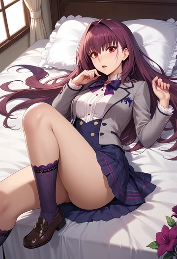 fate_(series),scathach_(fate),winter,student uniform,blazer  - AI generated anime art