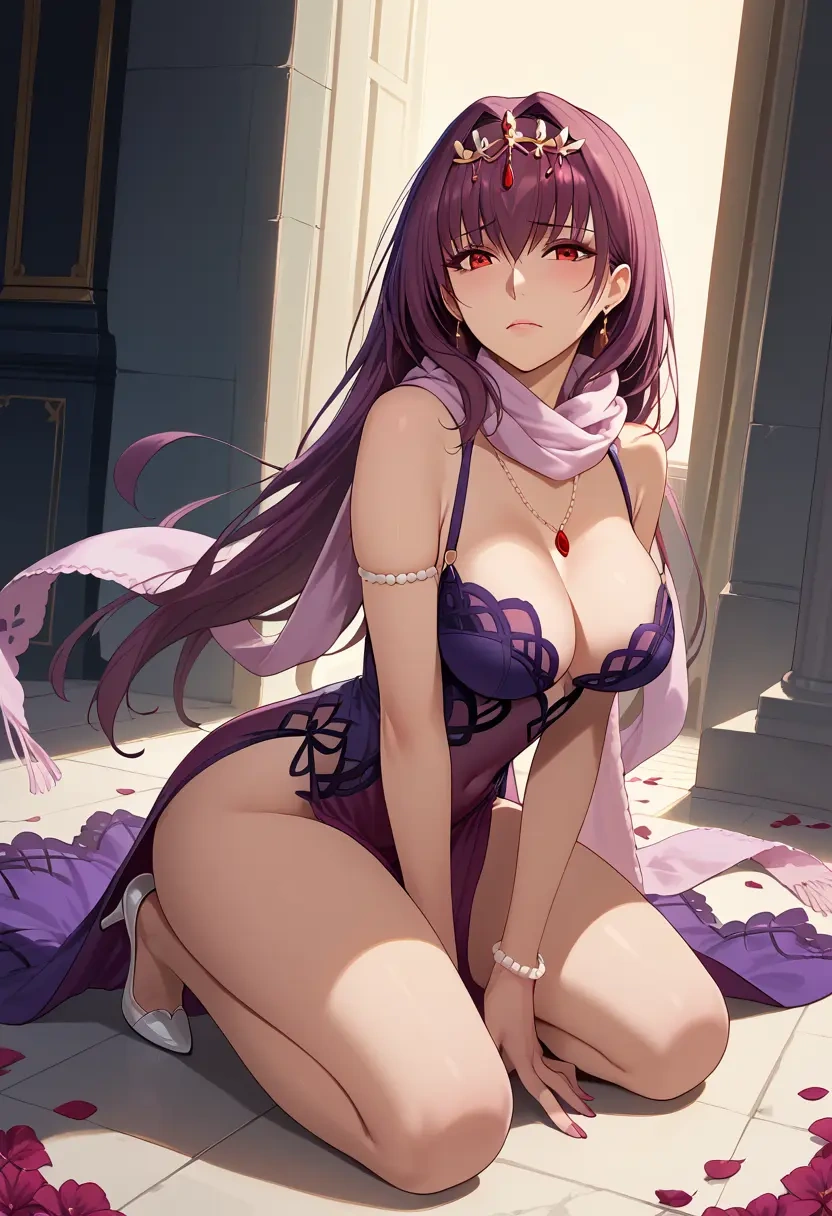 fate_(series),scathach_(fate),spring,elegant woman,wrap dress  - 