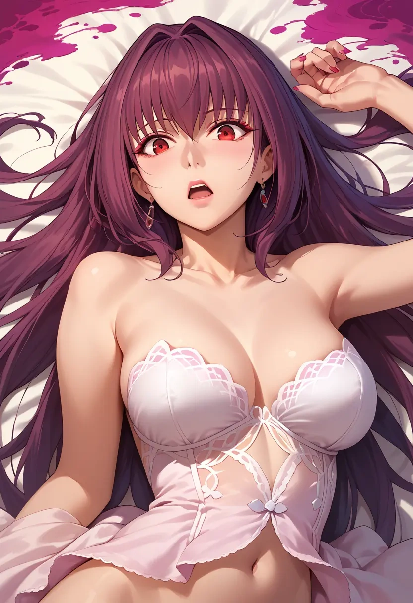 fate_(series),scathach_(fate),abstract art blouse,dolphin shorts  - 