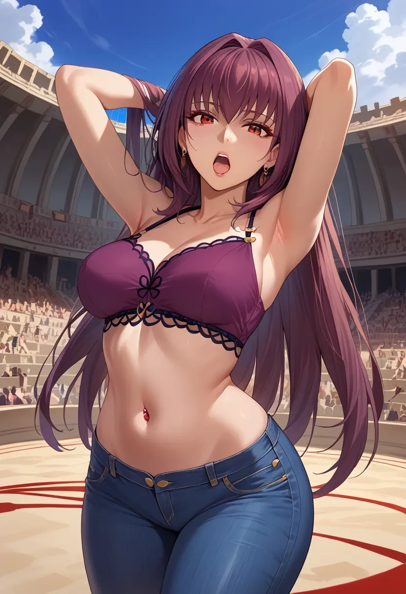 fate_(series),scathach_(fate),crop top  - 