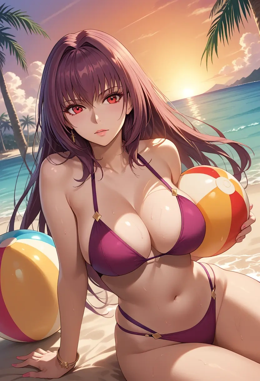 fate_(series),scathach_(swimsuit_assassin)_(fate),bikini  - 