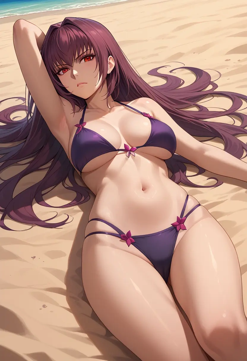 fate_(series),scathach_(swimsuit_assassin)_(fate),black bikini  - 