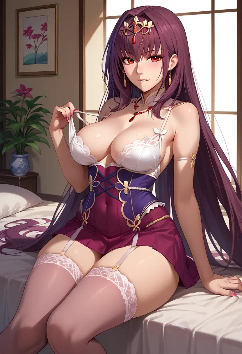 fate_(series),scathach_skadi_(fate),mini skirt, stockings  - 