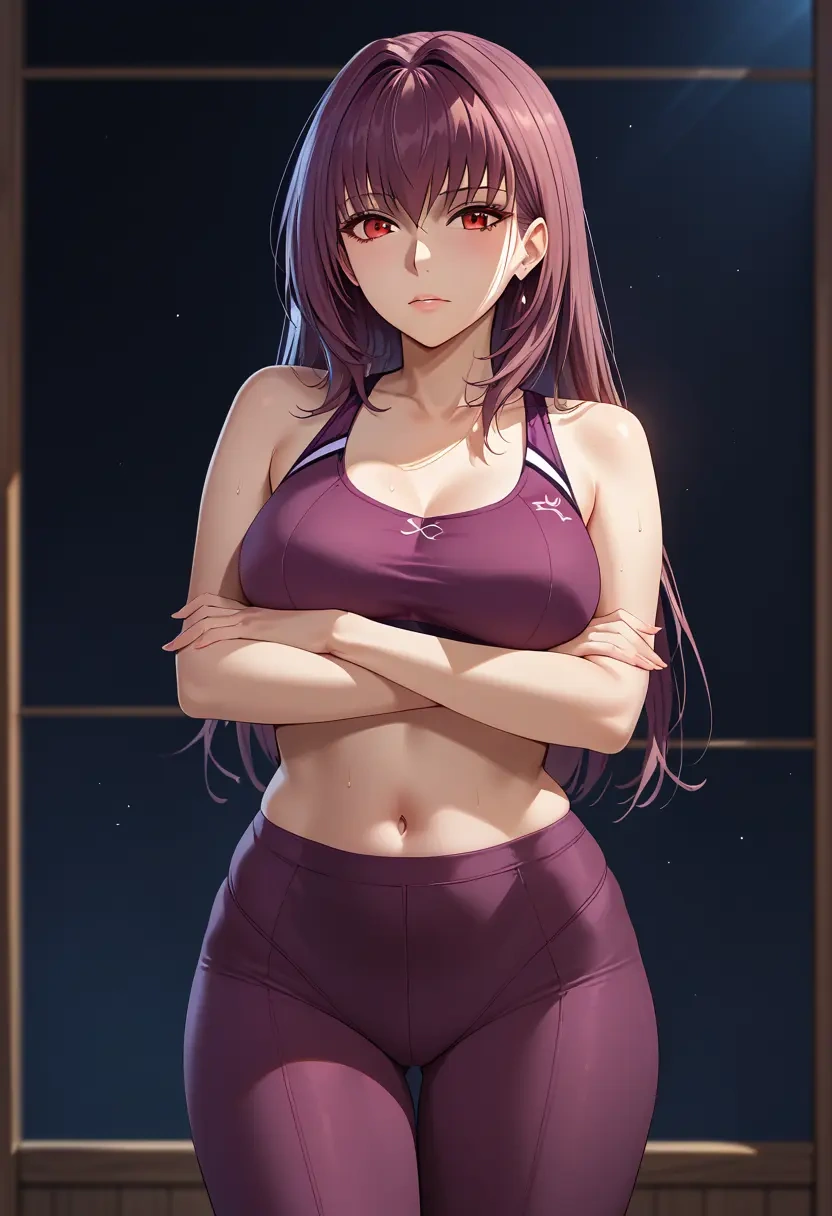 fate_(series),scathach_skadi_(fate),yoga shorts, bra  - 