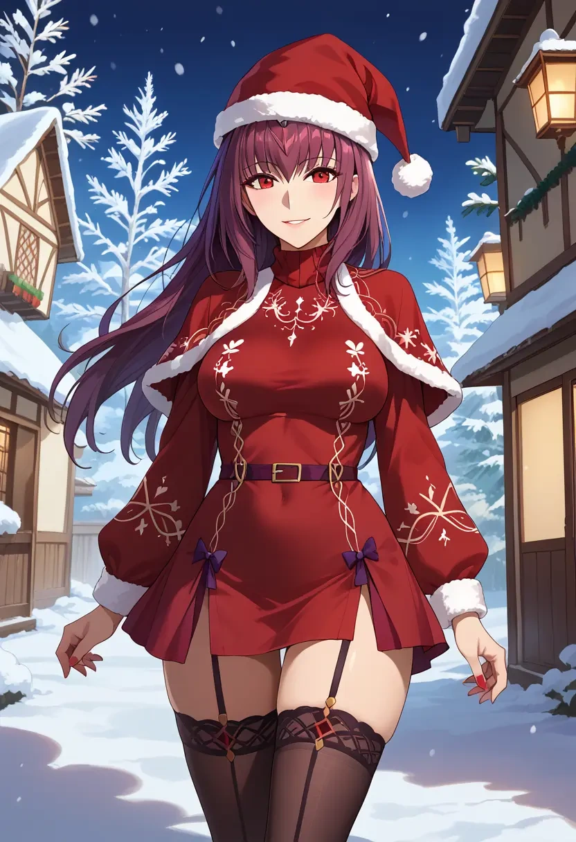 fate_(series),scathach_skadi_(fate),sweater,stockings,Thigh garters  - 