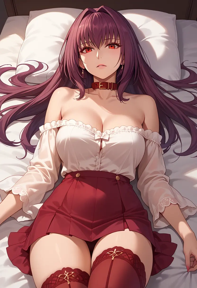 fate_(series),scathach_skadi_(fate),collar,oversized,Thigh garters  - 