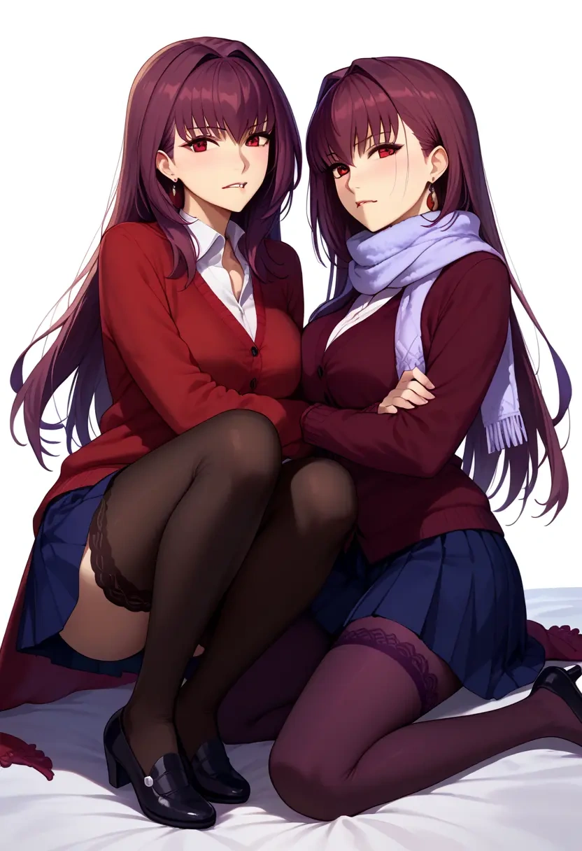 fate_(series),scathach_skadi_(fate),winter,student uniform,cardigan  - 