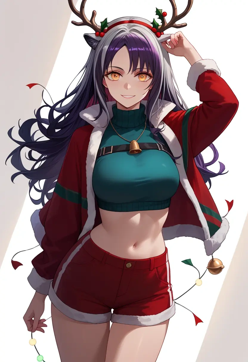 arknights,schwarz_(arknights),Christmas,red velvet shorts  - 