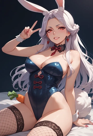 kantai_collection,seaport_princess,bunny girl, sexy,stockings  - AI generated anime art