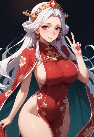 kantai_collection,seaport_princess,qipao  - AI generated anime art