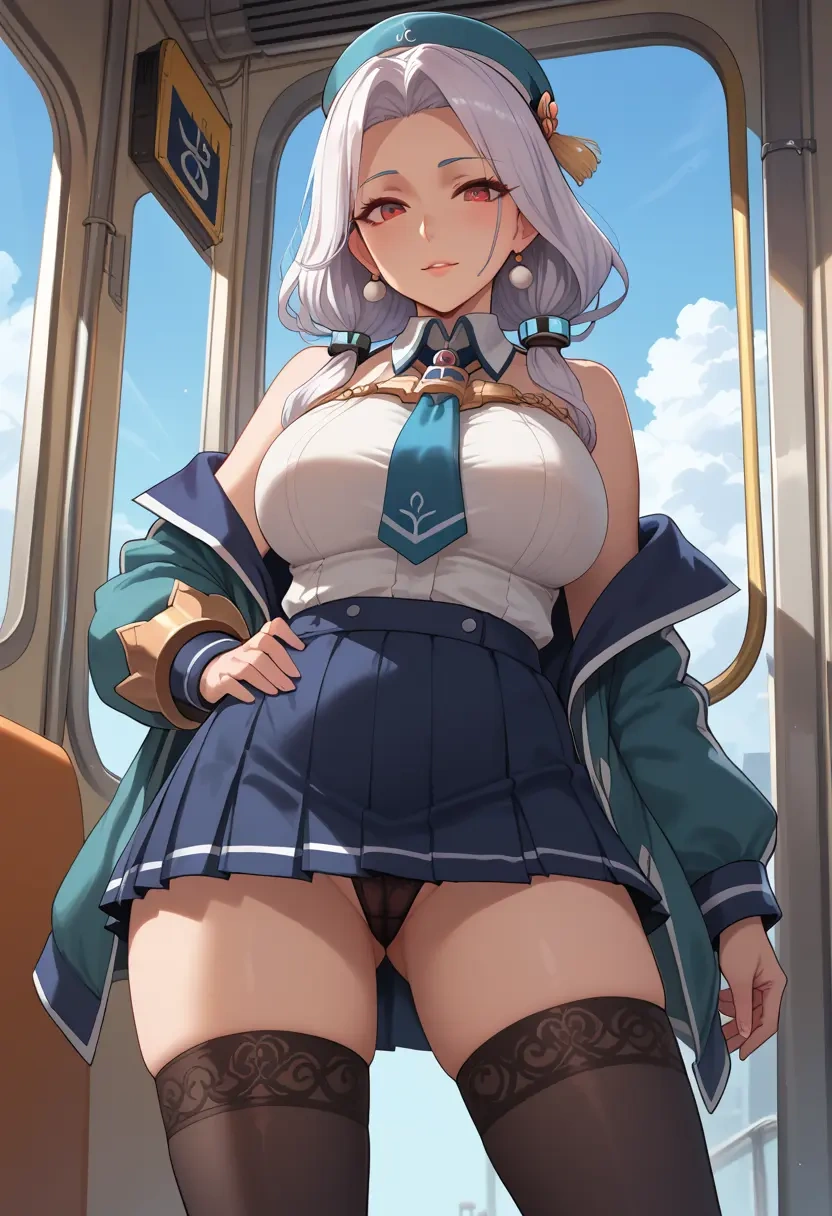 kantai_collection,seaport_princess,mini skirt,stockings  - 