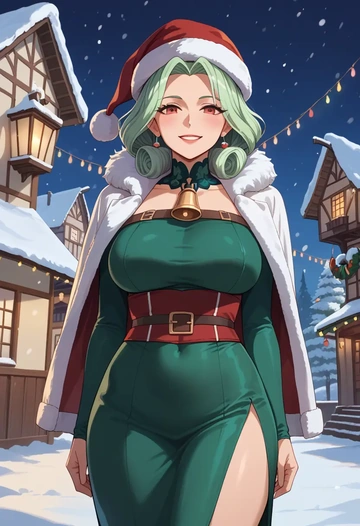 kantai_collection,seaport_princess,Christmas,dress  - AI generated anime art