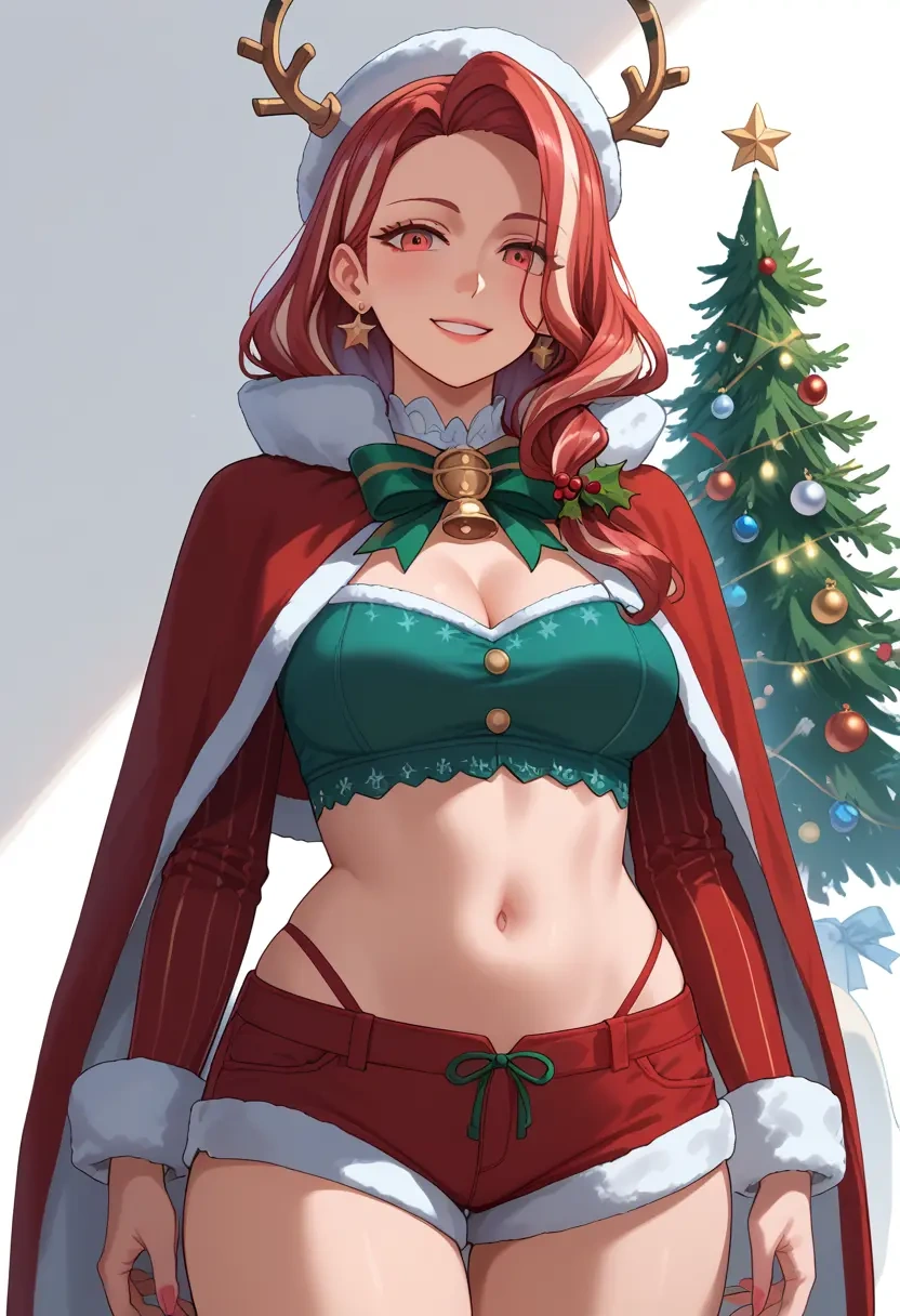 kantai_collection,seaport_princess,Christmas,red velvet shorts  - 