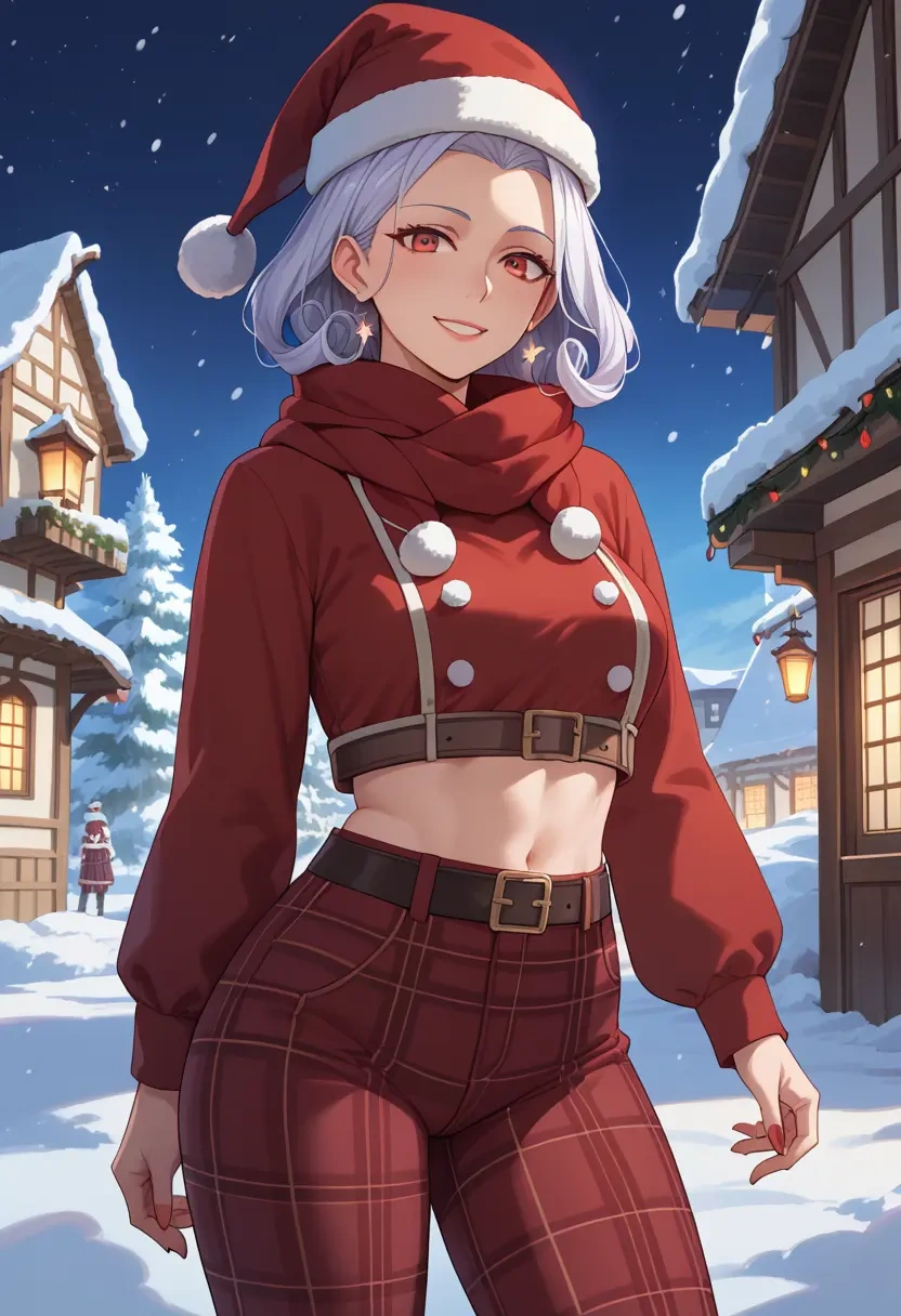 kantai_collection,seaport_princess,Christmas,plaid trousers  - 