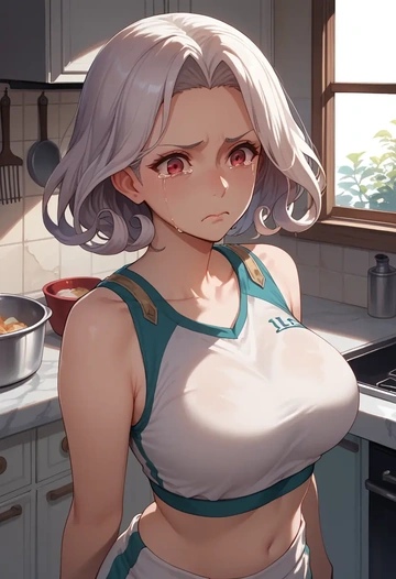 kantai_collection,seaport_princess,sports crop,high-waisted shorts  - AI generated anime art