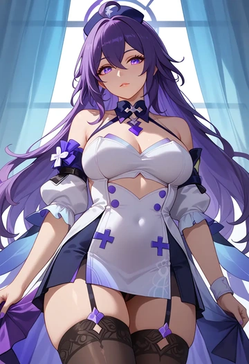 star rail,seele,nurse pantyhose,mini skirt, sexy  - AI generated anime art