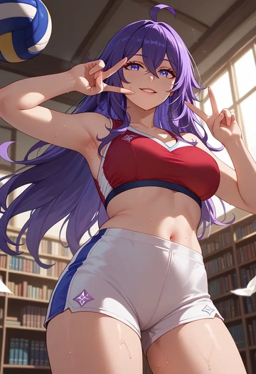 star rail,seele,volleyball uniform  - AI generated anime art