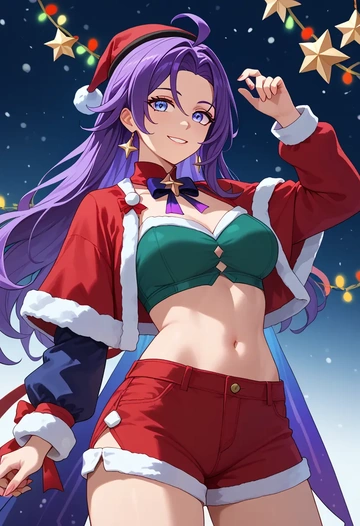 star rail,seele,Christmas,red velvet shorts  - AI generated anime art