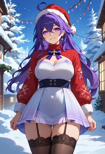 star rail,seele,sweater,stockings,Thigh garters  - AI generated anime art