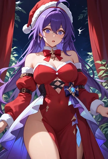 star rail,seele,Christmas,red velvet dress  - AI generated anime art