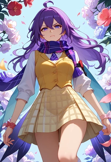 star rail,seele,spring,student uniform,vest  - AI generated anime art