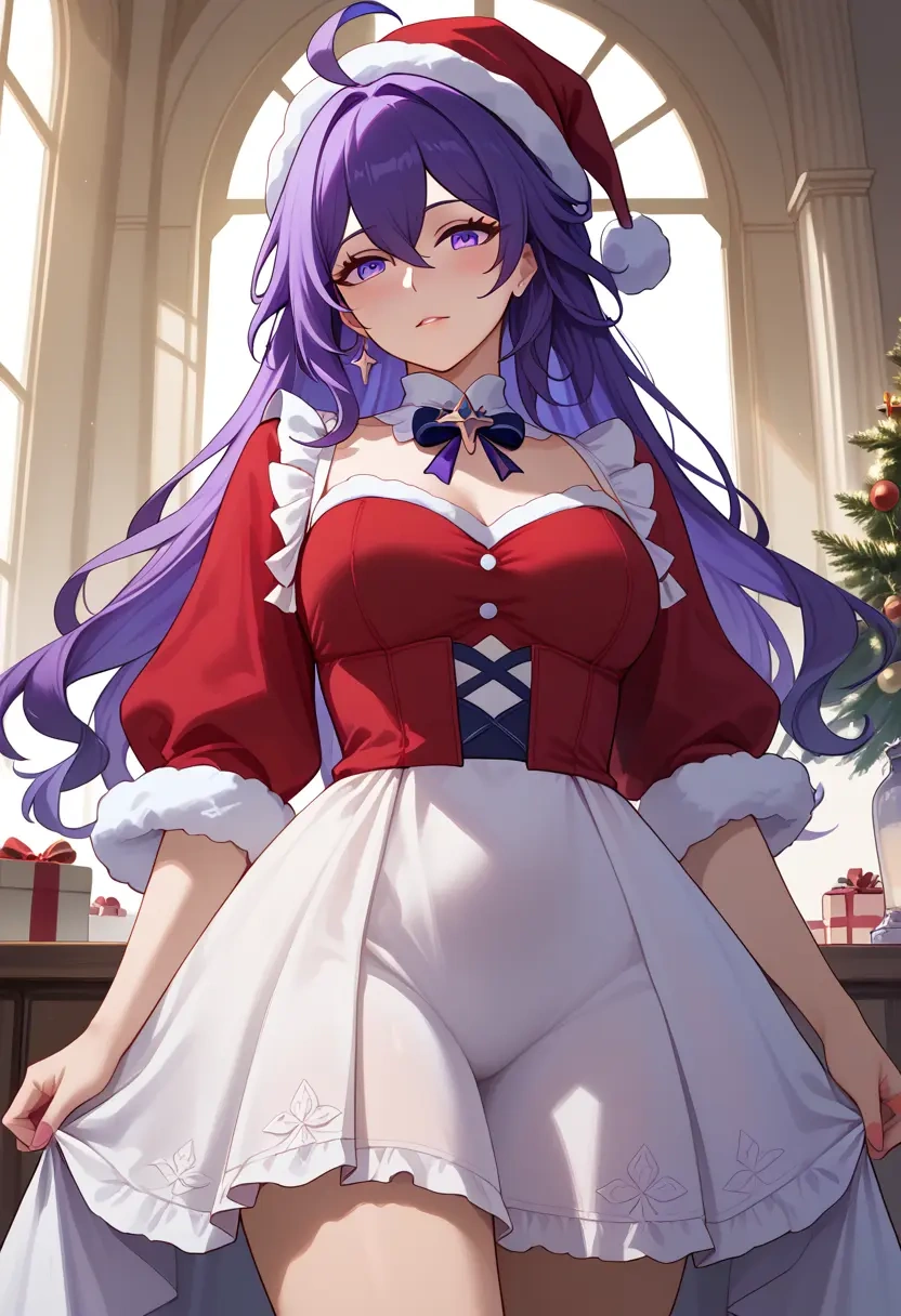 star rail,seele,Christmas,red velvet dress  - 