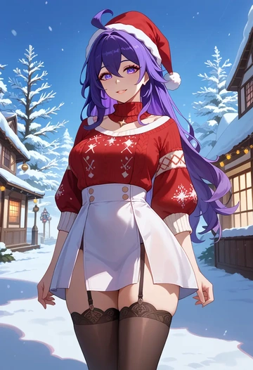 star rail,seele,sweater,stockings,Thigh garters  - AI generated anime art