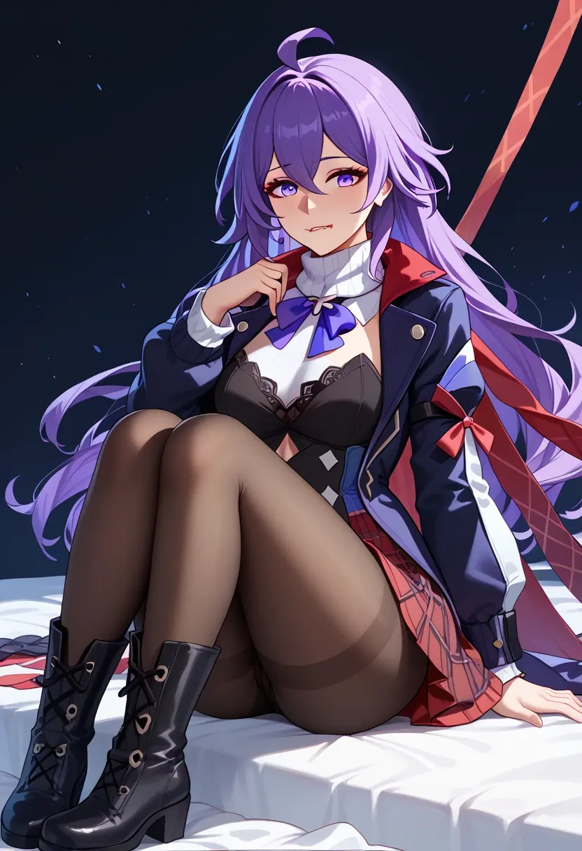 star rail,seele,winter,student uniform,fur-collared jacket  - 