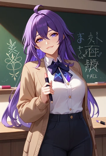 star rail,seele,teacher, sweater  - AI generated anime art