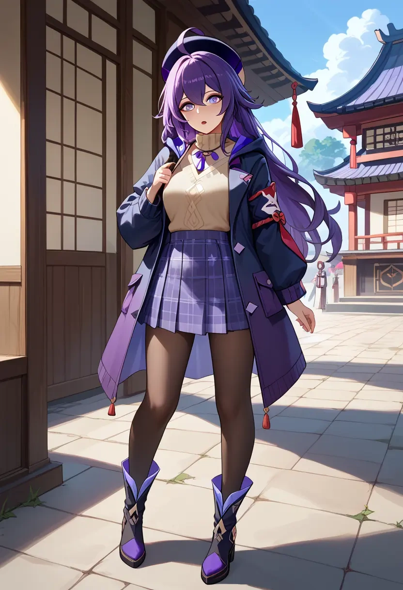 star rail,seele,winter,student uniform,hooded coat  - 