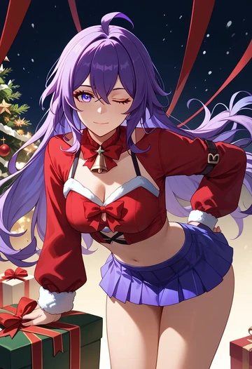 star rail,seele,Christmas,skirt  - AI generated anime art