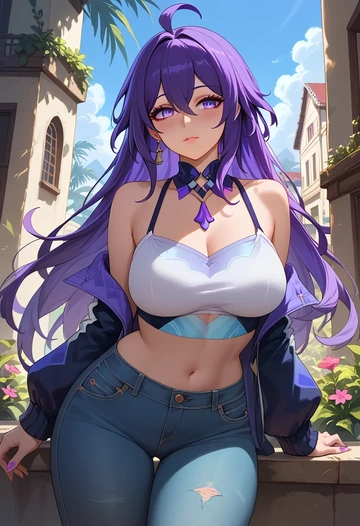 star rail,seele,crop top  - AI generated anime art