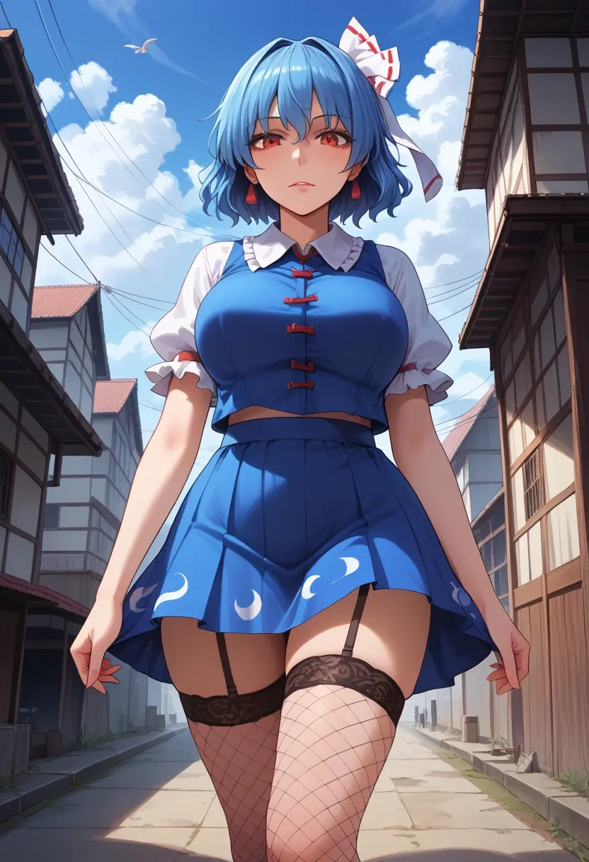 touhou,seiran_(touhou),mini skirt, stockings  - 