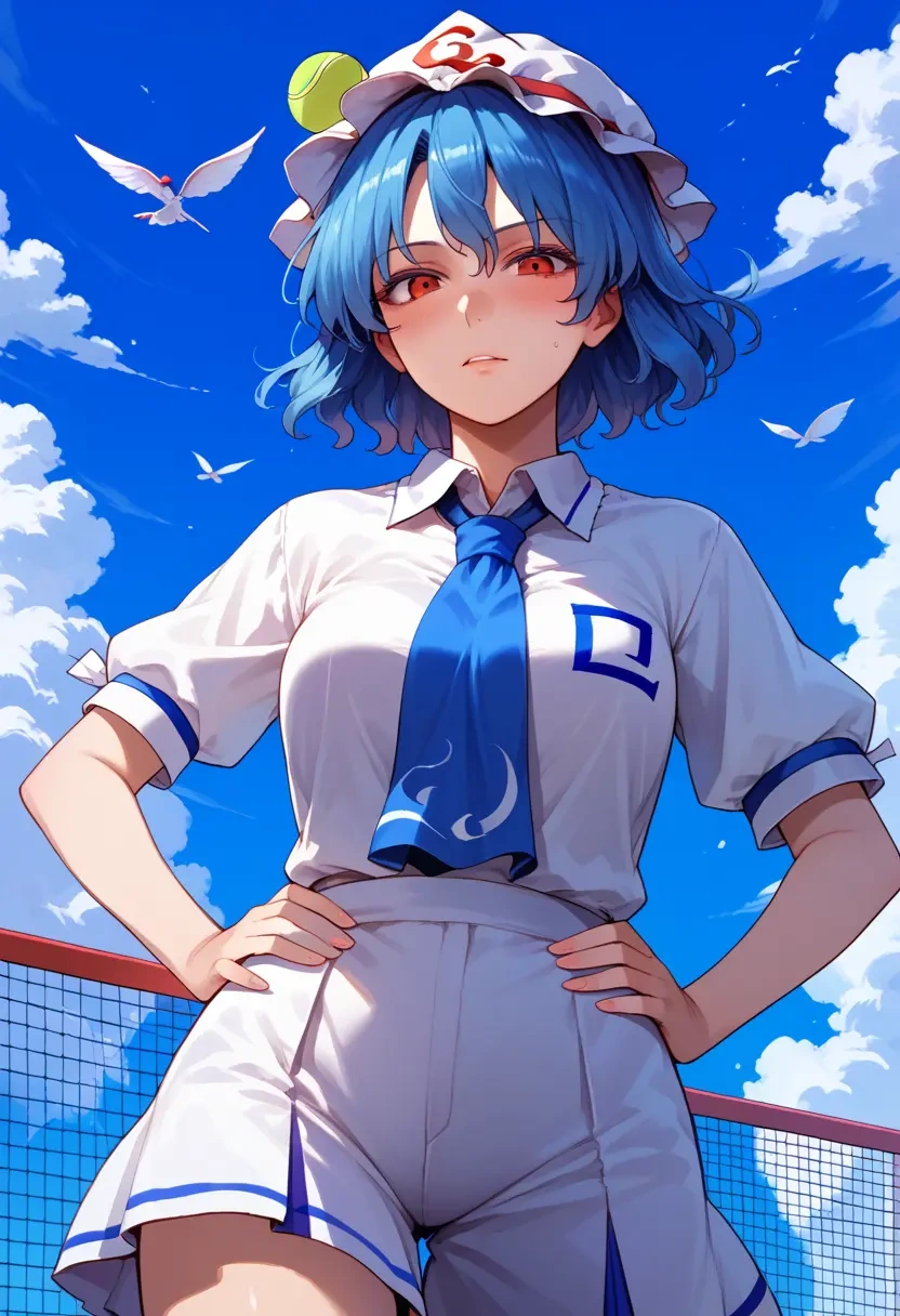 touhou,seiran_(touhou),tennis polo,skort  - 