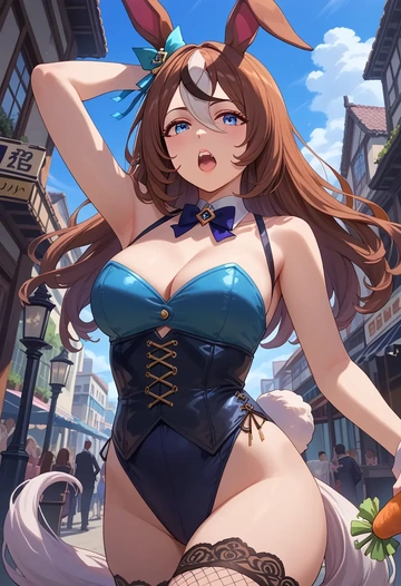 umamusume,seiun_sky_(umamusume),bunny girl, sexy,stockings  - AI generated anime art