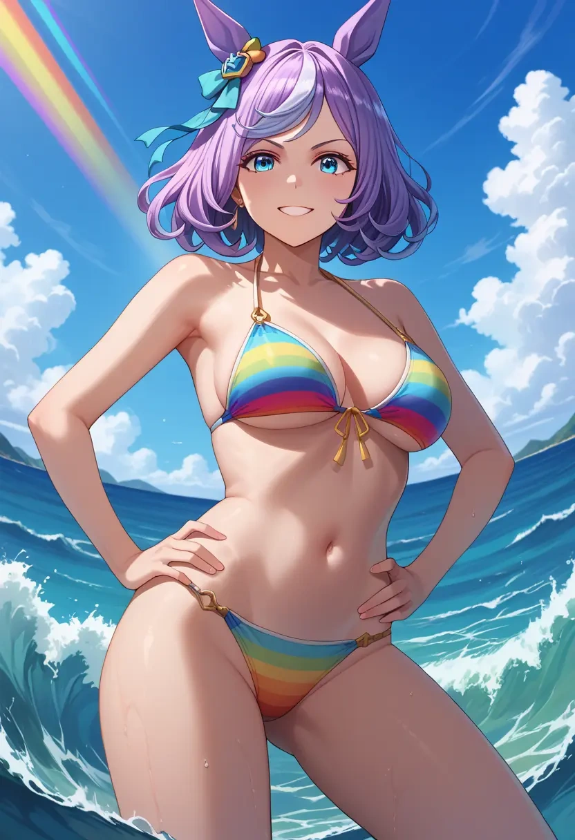 umamusume,seiun_sky_(umamusume),bikini,rainbow-colored,sexy  - 