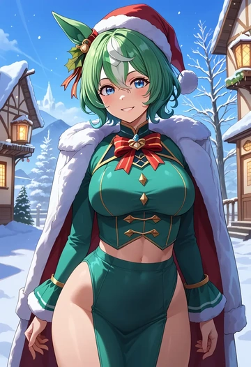 umamusume,seiun_sky_(umamusume),Christmas,dress  - AI generated anime art