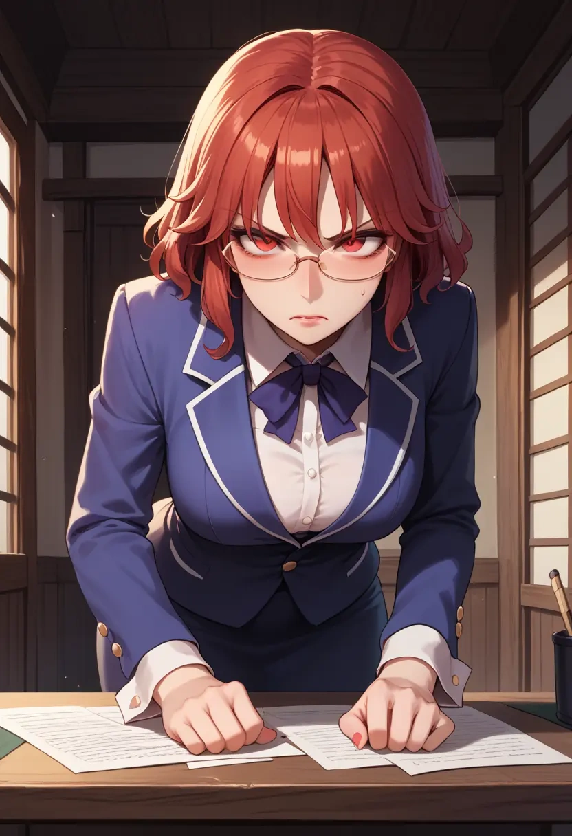 touhou,sekibanki,OL, glasses,  - 