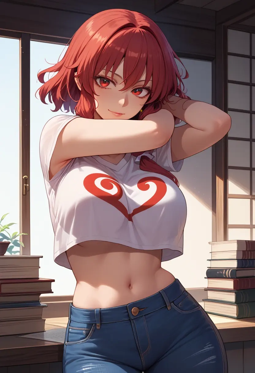 touhou,sekibanki,crop top  - 