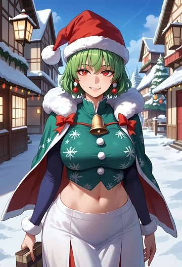 touhou,sekibanki,Christmas,dress  - AI generated anime art