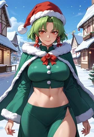 touhou,sekibanki,Christmas,dress  - AI generated anime art